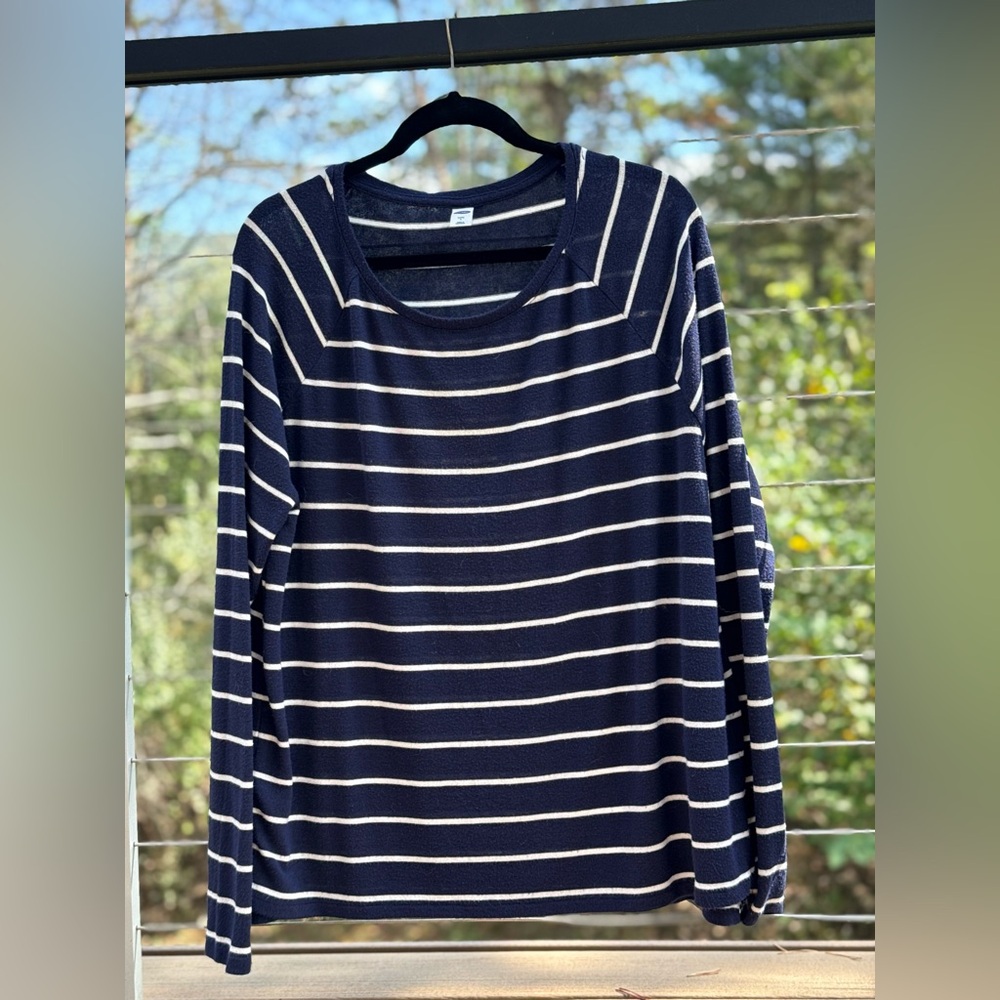 Old Navy Navy and White Striped Top
